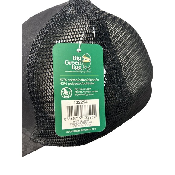 NEW Big Green Egg Black Mesh Adjustable Classic Trucker Hat Stretch-to-Fit Cap - Picture 3 of 10